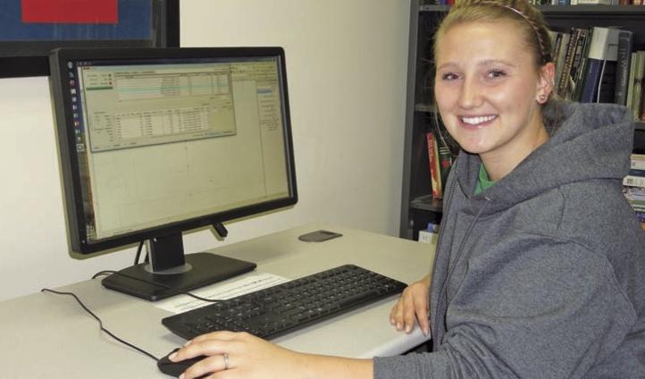 Woman working on computer